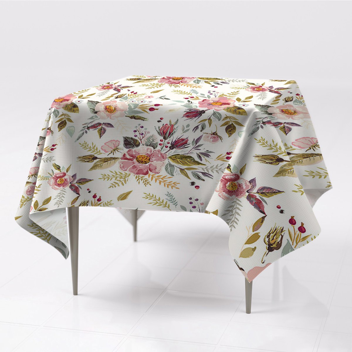 Kolorowe obrusy na stół wzory Vintage pole kwiaty, Fabricsy