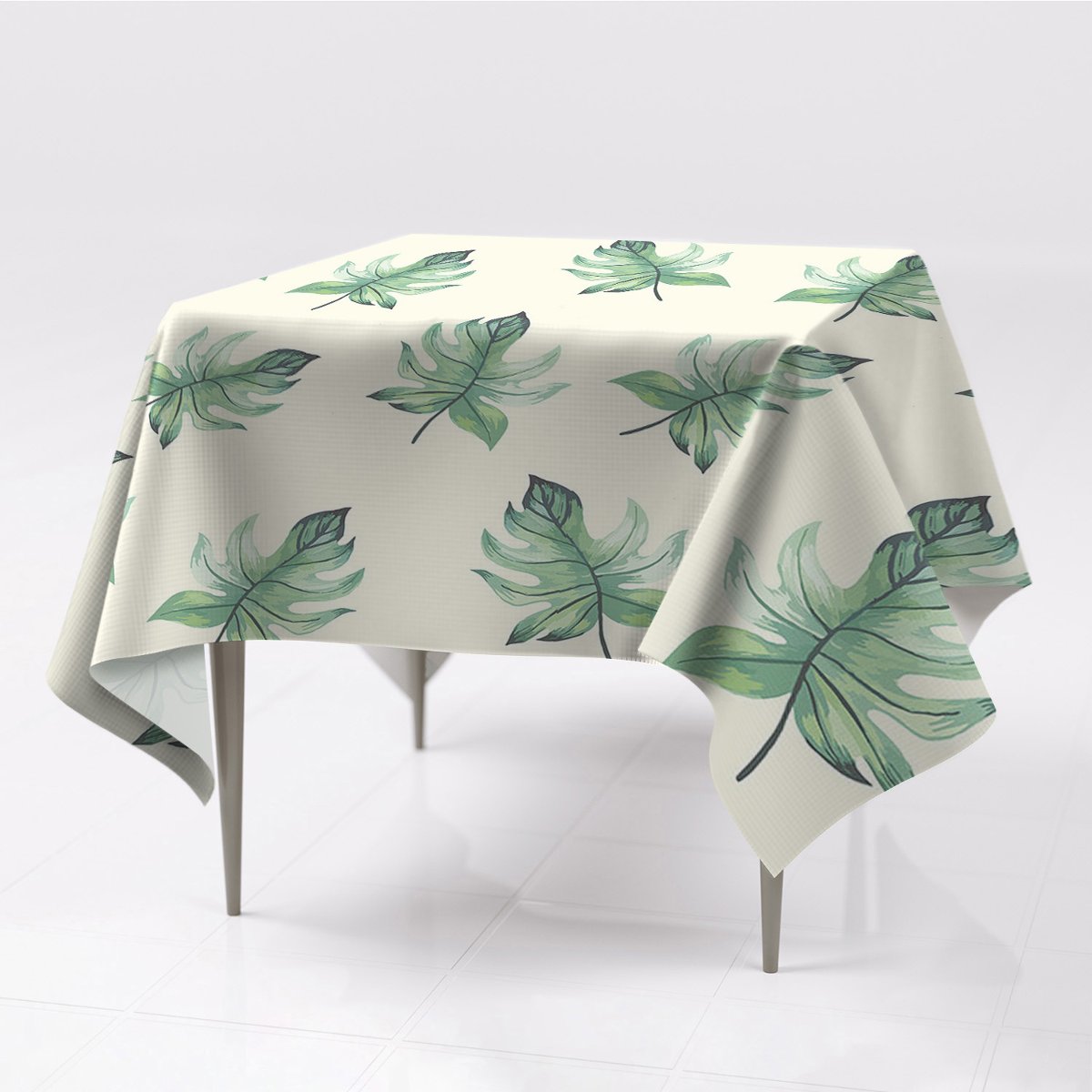 Gładki obrus kolory prostokątny Tropikalne liście, Fabricsy, 150x150 cm