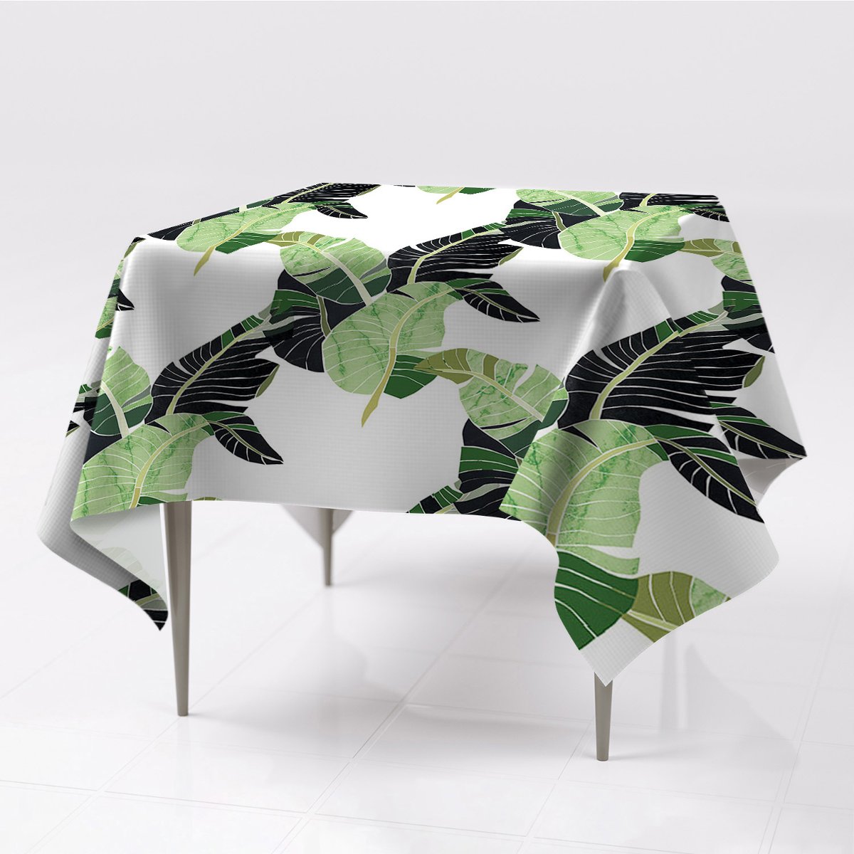 Do ogrodu obrus na stół gładki Liście palmowe wzór, Fabricsy, 150x150 cm