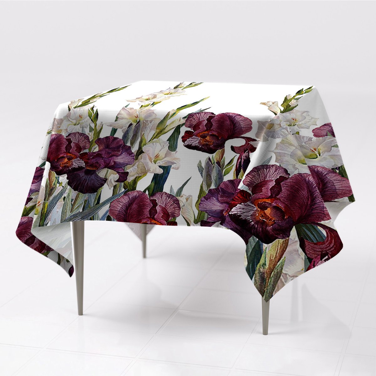 Obrus na stół kolory 150x150 Łąka w stylu vintage, Fabricsy, 150x150 cm