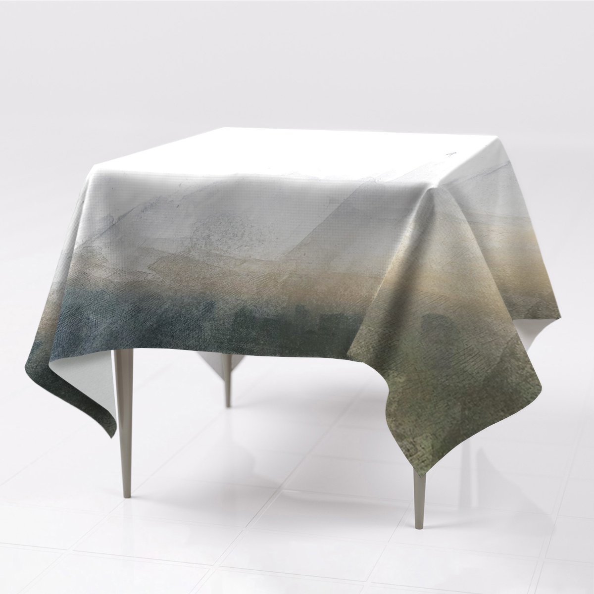 Nadruk gładki obrus na stół Pejzaż Fuji ze wzorem, Fabricsy, 150x150 cm