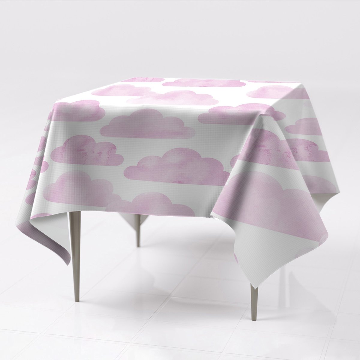 Do salonu obrusy na stół Różowe chmury ze wzorem, Fabricsy, 150x150 cm