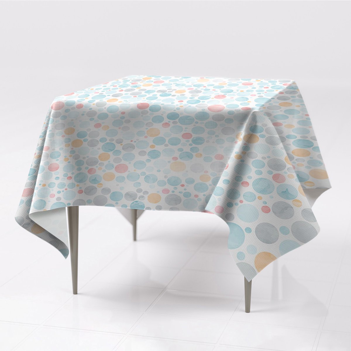 Obrusy na stół kolory delikatny Pastelowe kropki, Fabricsy, 150x150 cm