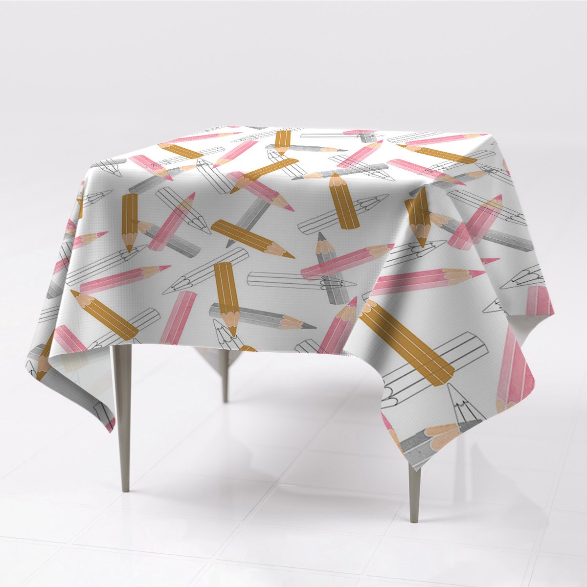 Do pokoju gładki obrus Ołówki Wzór do domu 150x150, Fabricsy