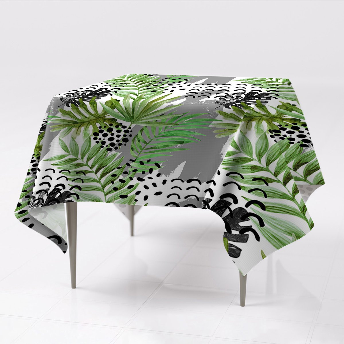 Do kuchni różne kolory obrus Tropikalne liście eco, Fabricsy, 150x150 cm