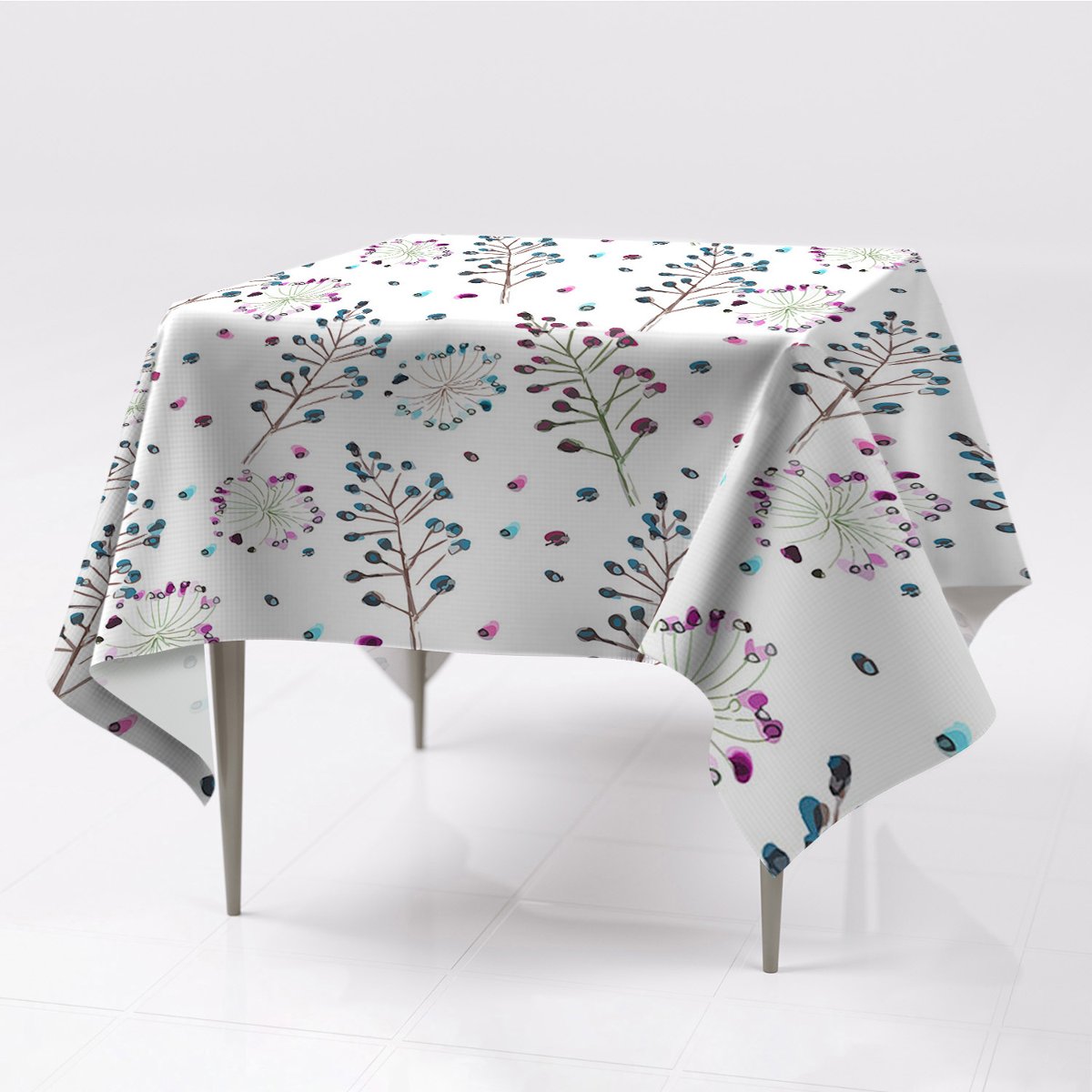 Obrusy na stół gładkie prostokątny Kwiatowy motyw, Fabricsy, 150x150 cm