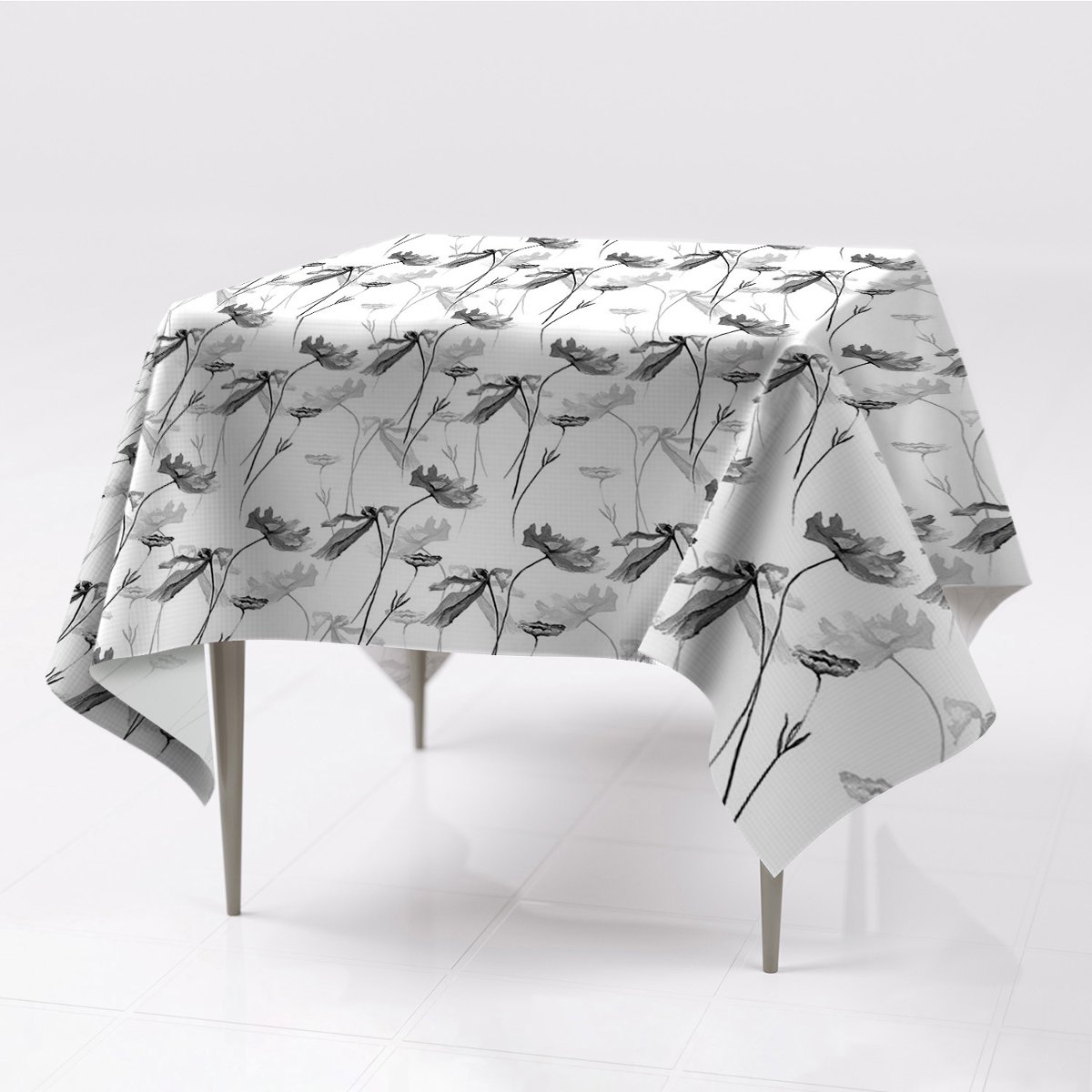 Grafika obrus na stół gładki Kwiat maku dekoracja, Fabricsy, 150x150 cm