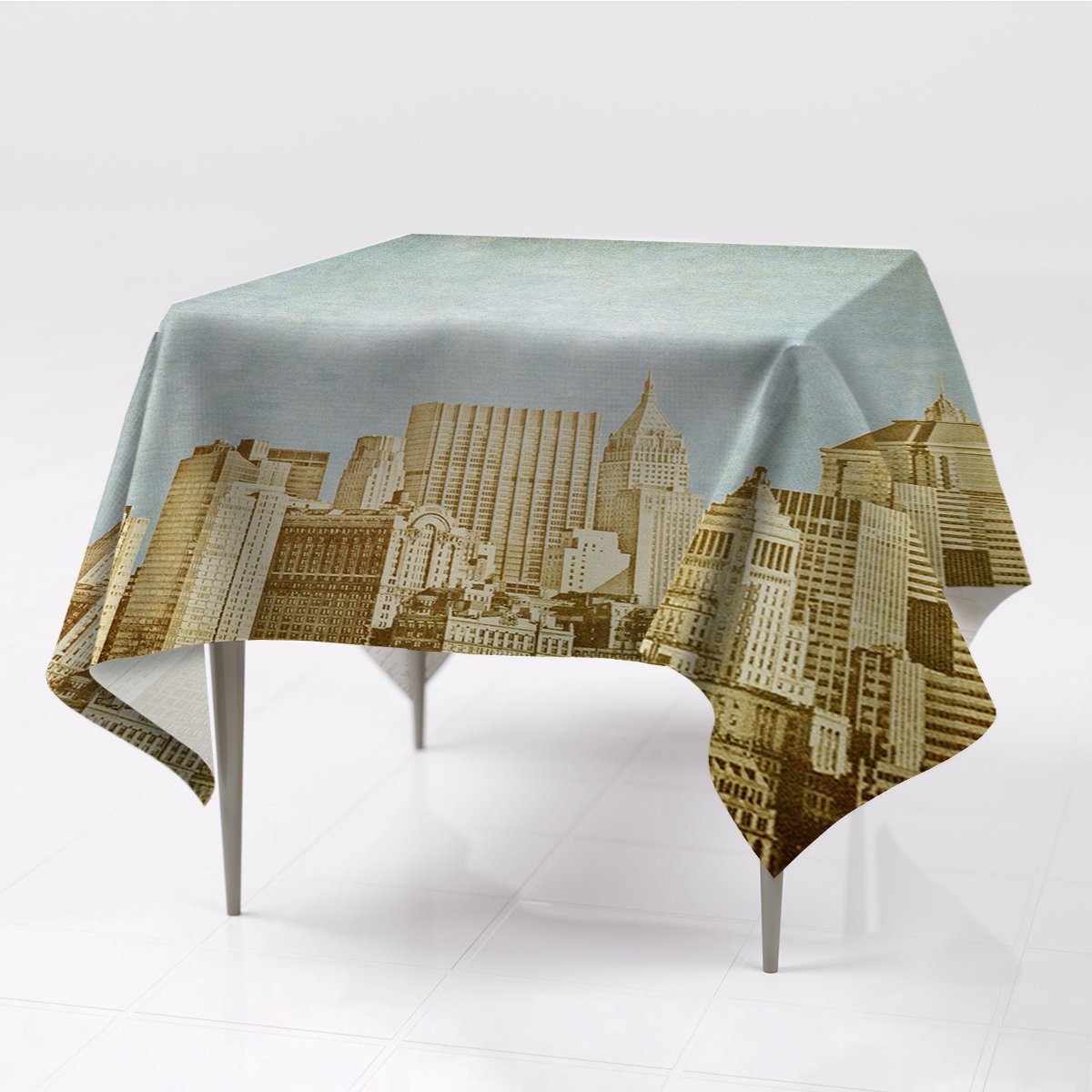 Kolorowe obrusy gładkie 150x150 Wieżowce Manhattan, Fabricsy, 150x150 cm