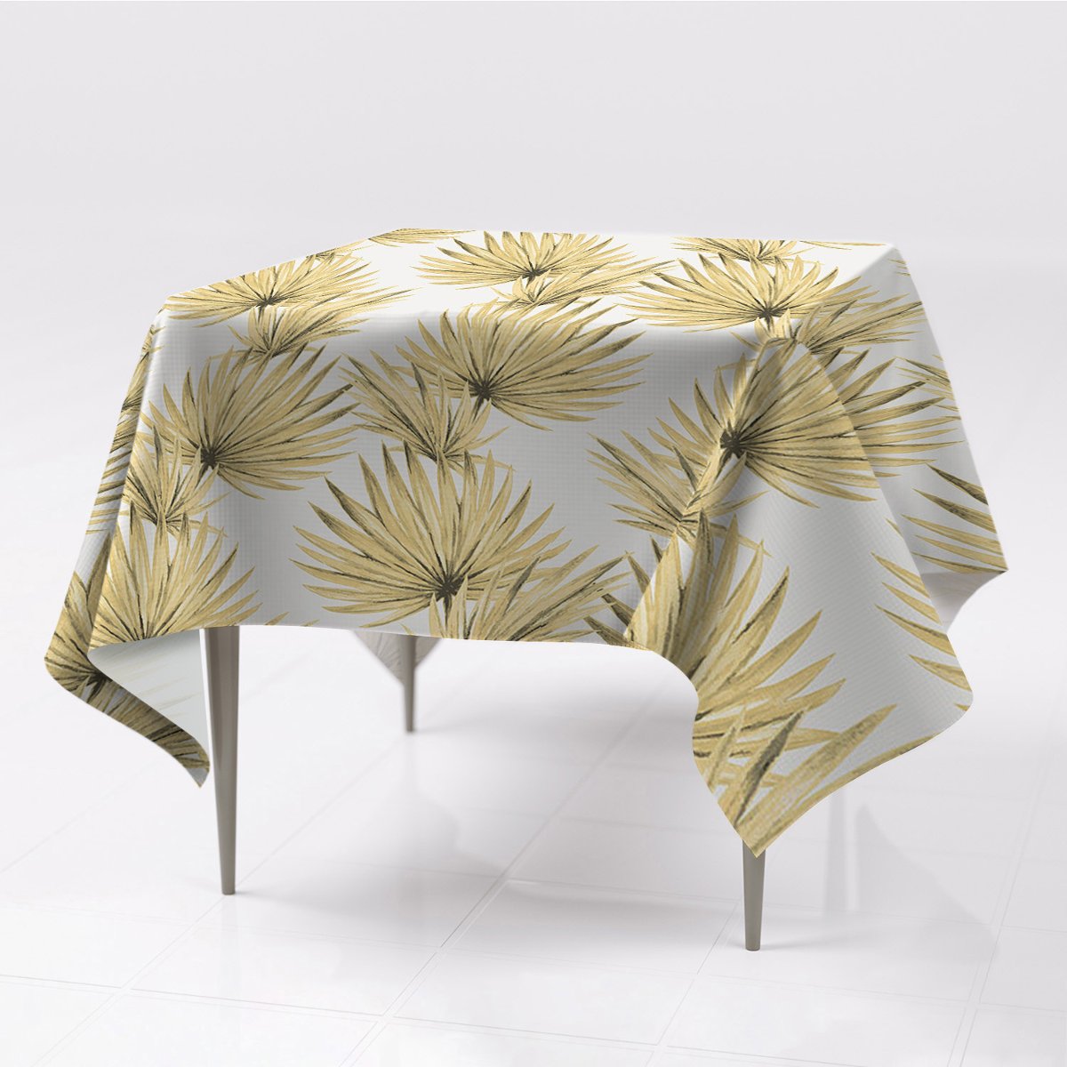 Gładkie obrusy kolory delikatny Liście tropikalne, Fabricsy, 150x150 cm