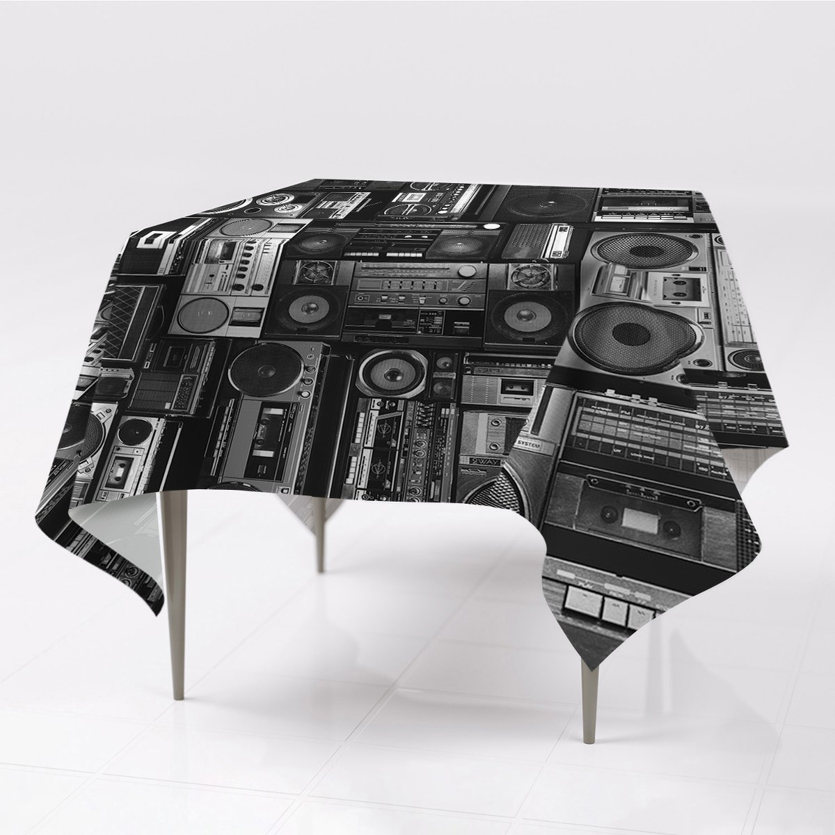 Kolorowe gładkie obrusy wzory Old school boombox, Fabricsy