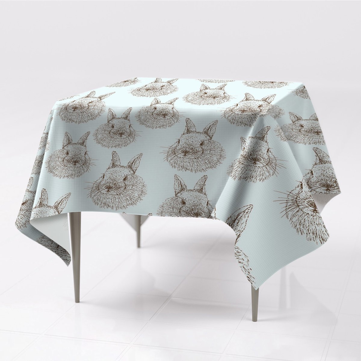 Gładkie obrusy kolory 150x150 Króliki szkicowany, Fabricsy