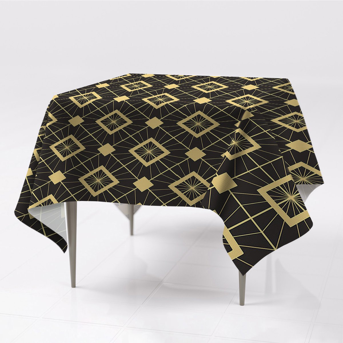 Ozdobny obrus na stół Retro wzór do salonu 150x150, Fabricsy