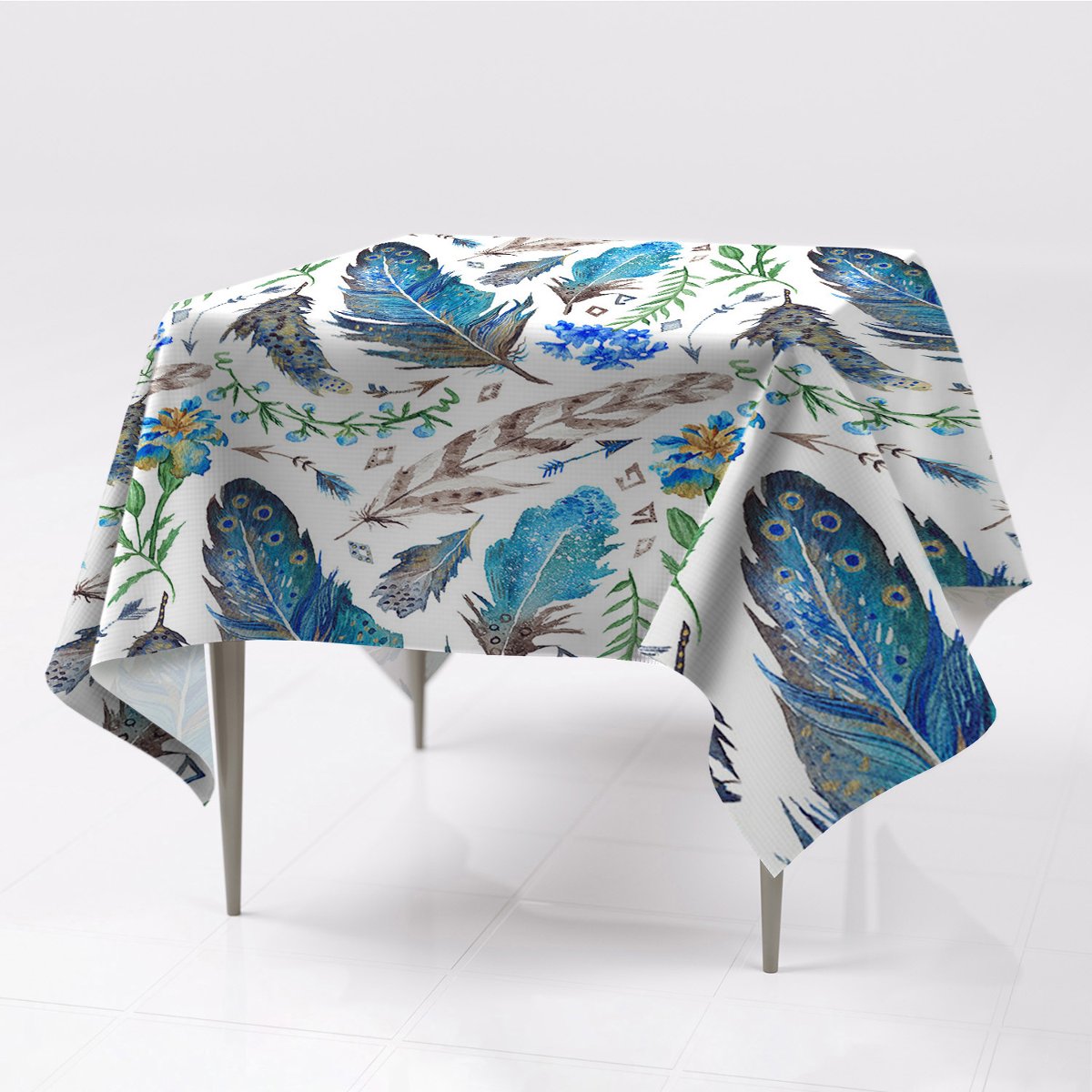 Do pokoju różne kolory obrus Ptasie pióra 150x150, Fabricsy, 150x150 cm