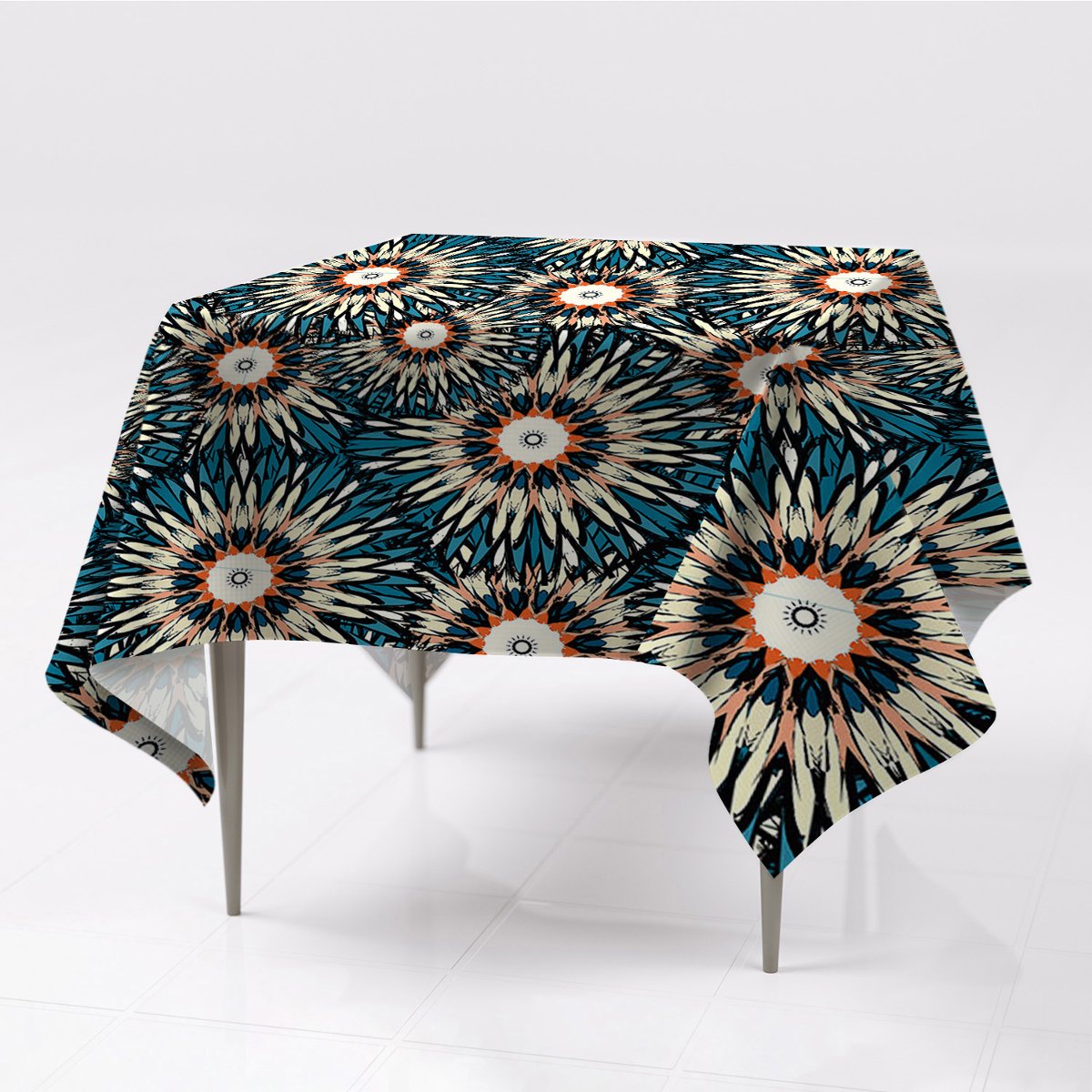 Tkanina gładkie obrusy kolory Piękna mandala wzory, Fabricsy, 150x150 cm