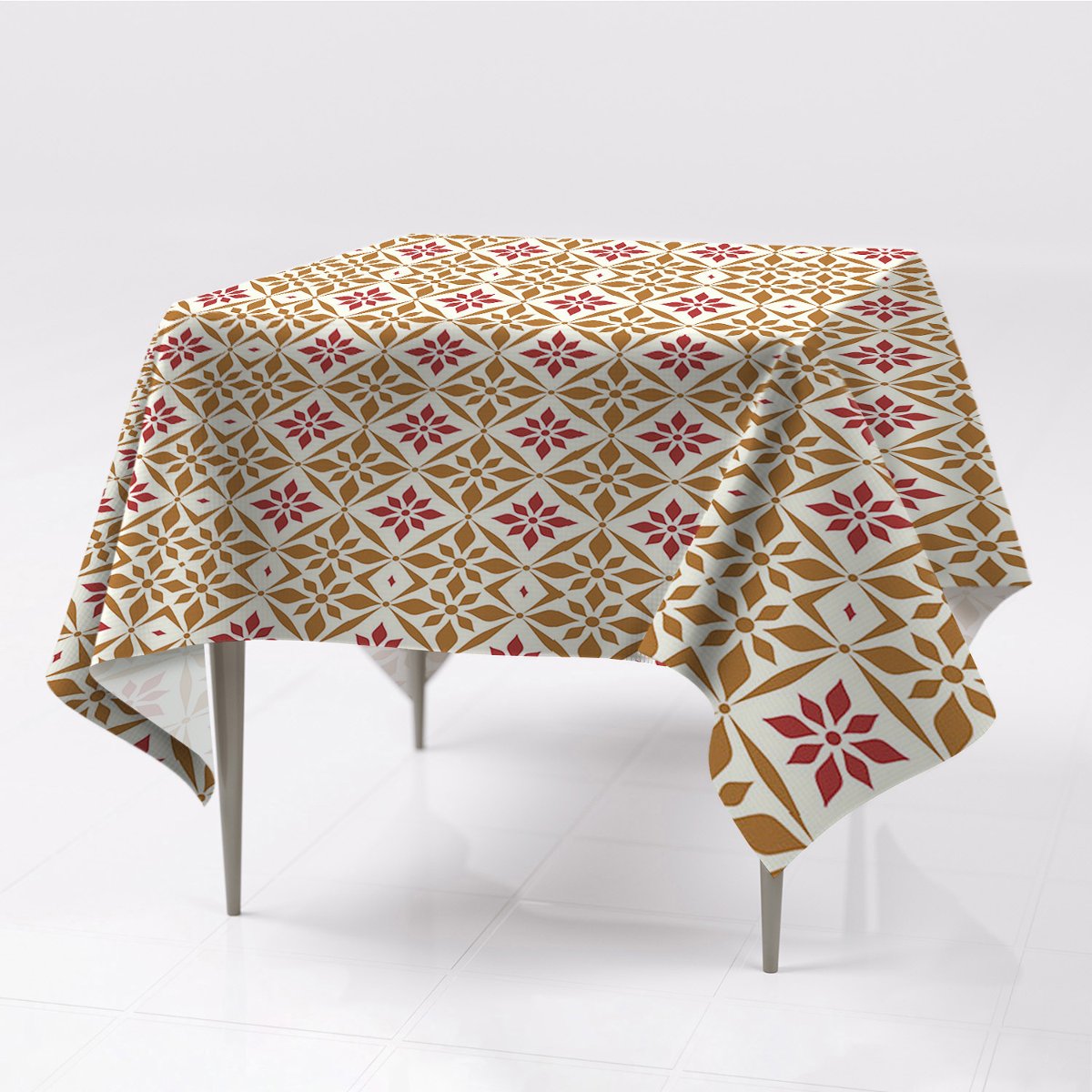 Obrus na stół prostokątny Kwiecisty wzór 150x150, Fabricsy, 150x150 cm