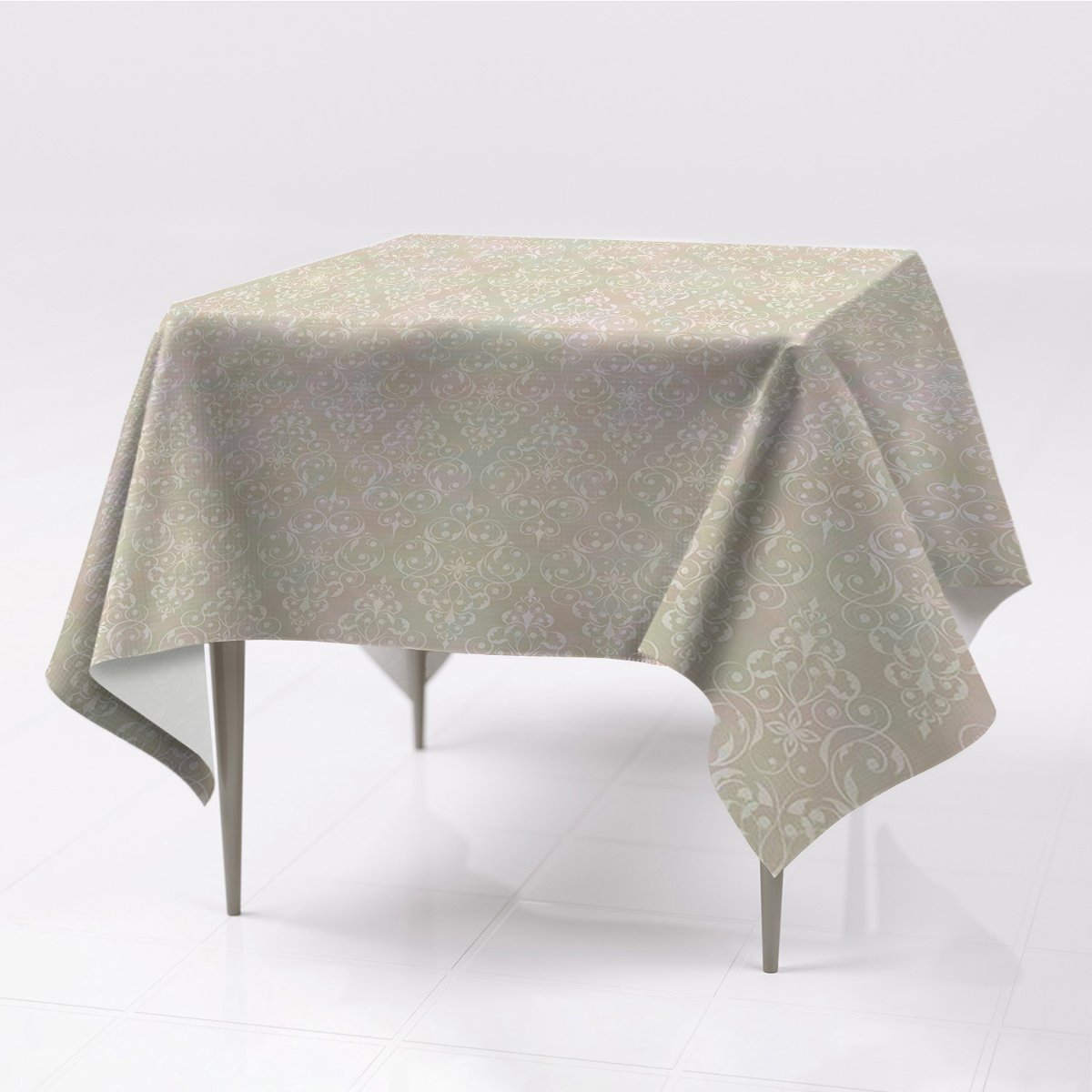 Gładki obrus nadruk Vintage złoty wzór ekologiczny, Fabricsy, 150x150 cm