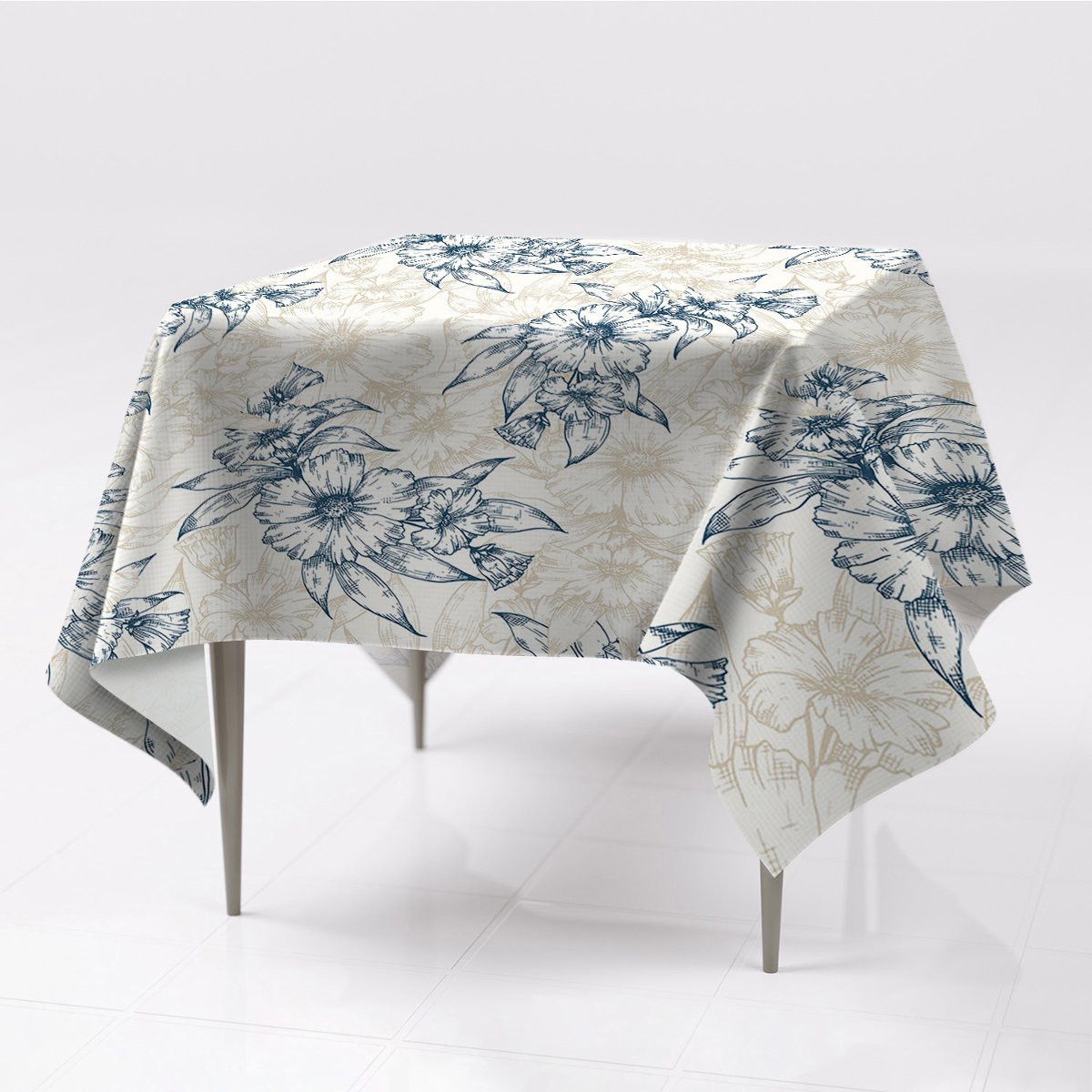 Do ogrodu różne kolory obrus Kwiatowa sztuka wzór, Fabricsy, 150x150 cm