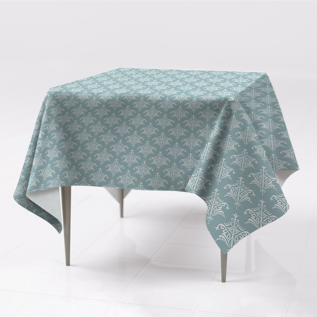 Grafika gładki obrus na stół Damask 150x150 wzór, Fabricsy