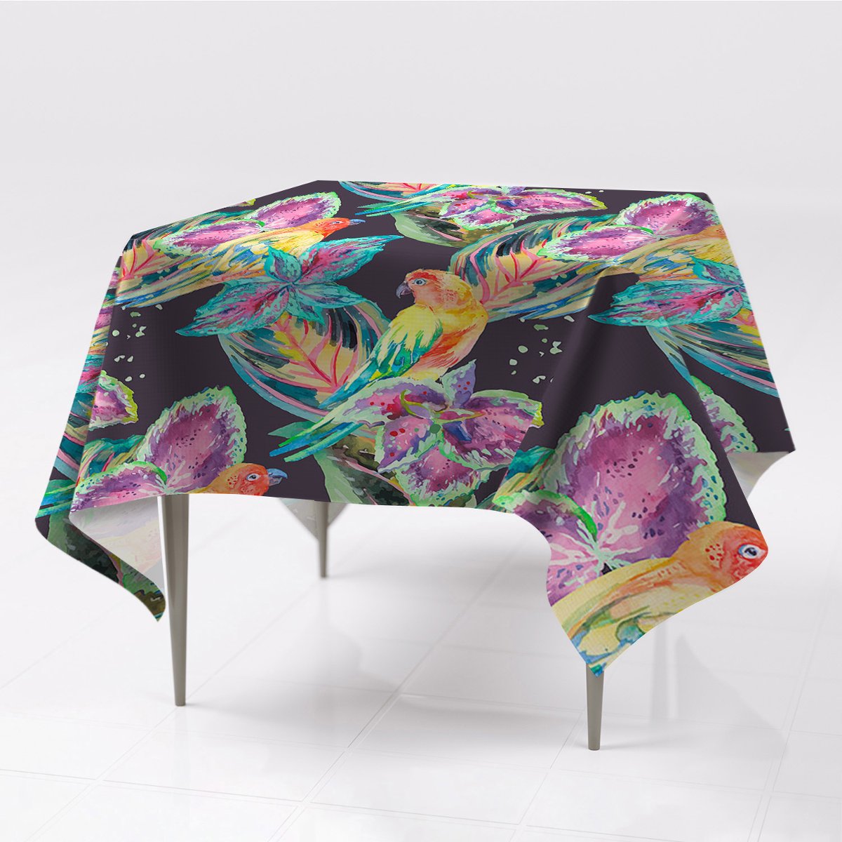 Do mieszkania gładkie obrusy Barwne papugi 150x150, Fabricsy