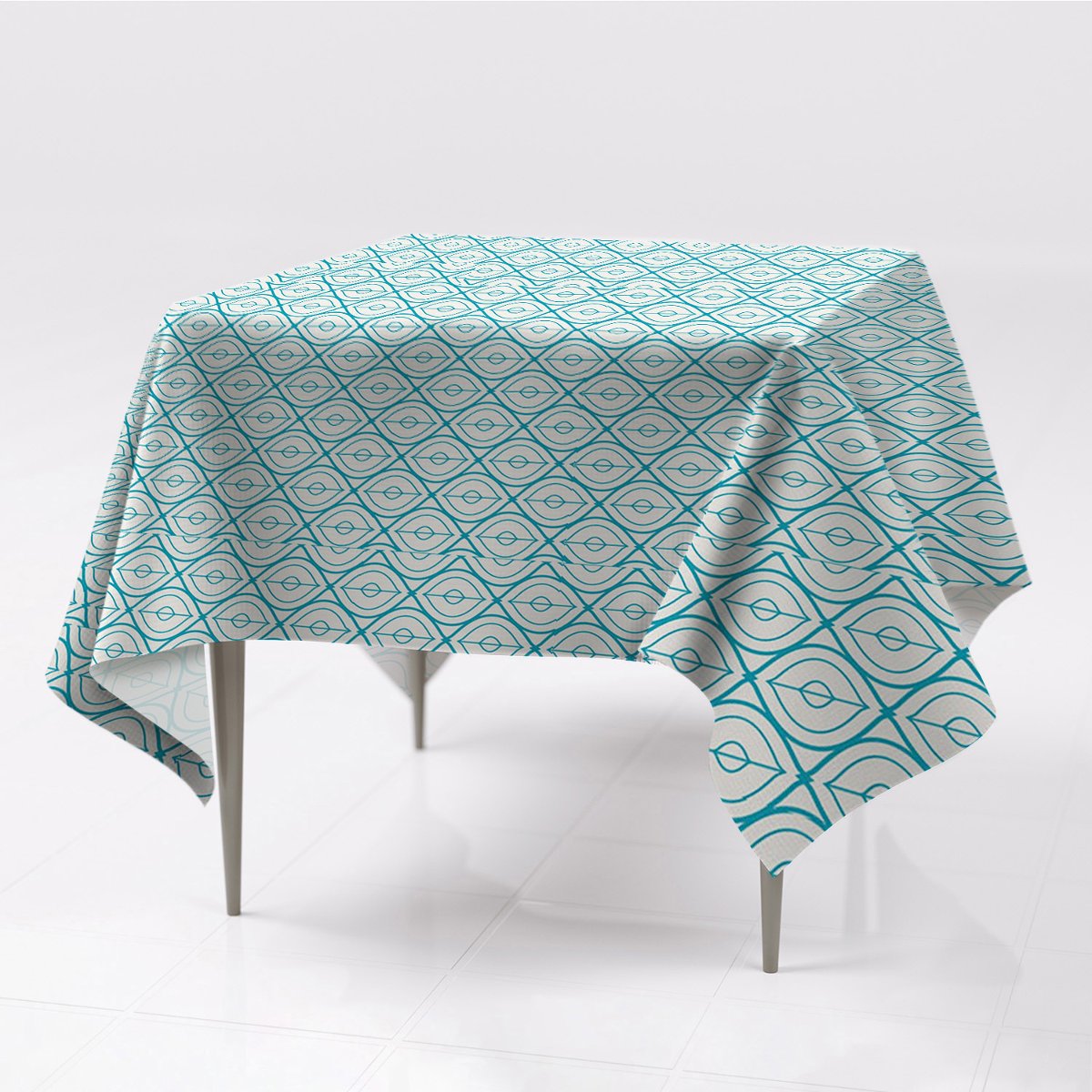 Nadruk obrus na stół Retro wzór nadruk ze wzorem, Fabricsy, 150x150 cm