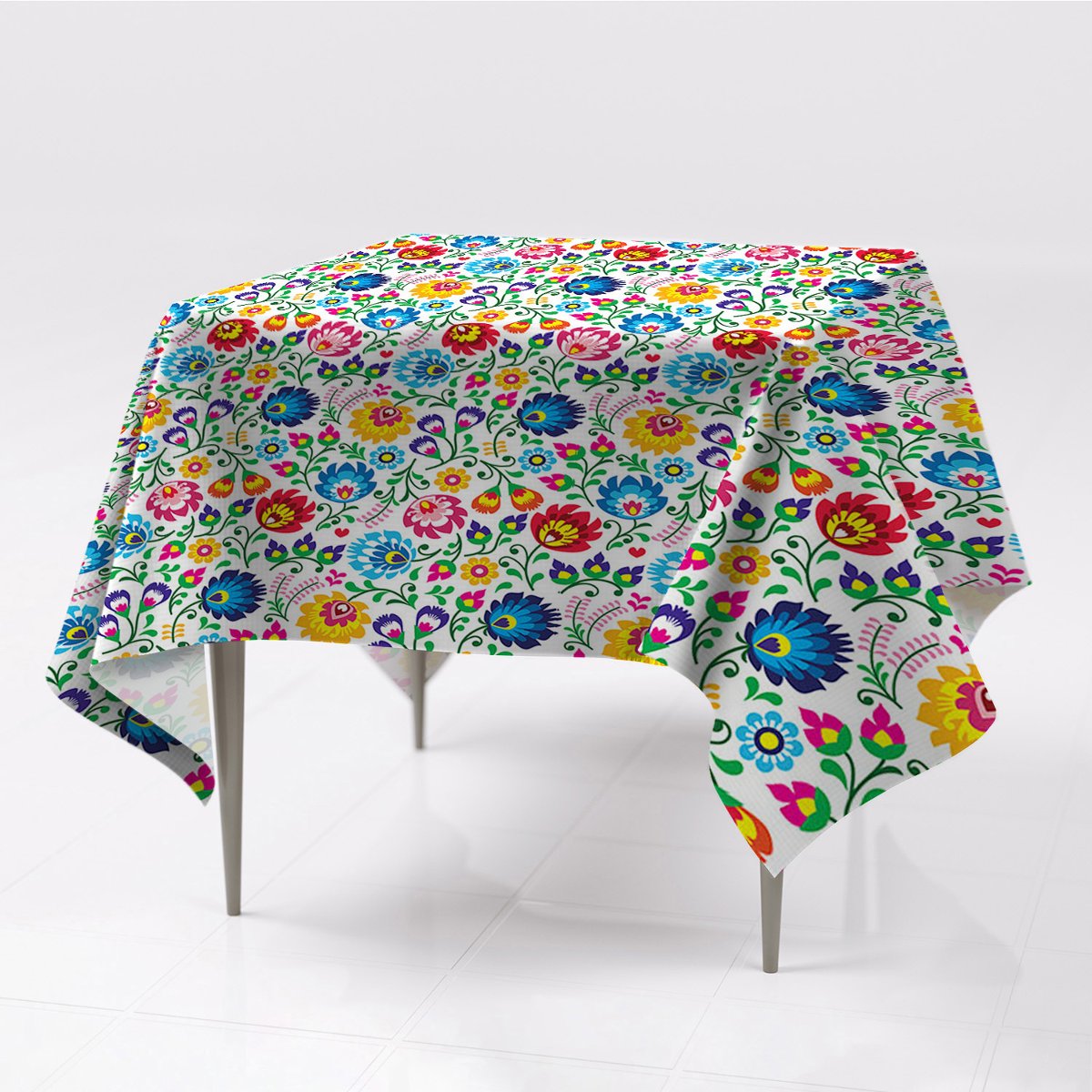 Nowoczesny różne obrusy kolory Sztuka ludowa wzór, Fabricsy, 150x150 cm