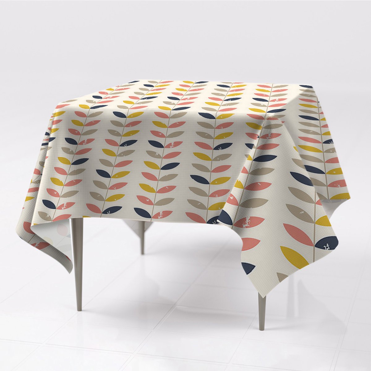 Kolorowe obrusy na stół 150x150 Gałązki i liście, Fabricsy