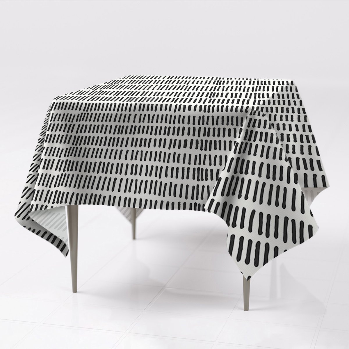 Obrus na stół kolory ozdobny Abstrakcyjne kreski, Fabricsy, 150x150 cm