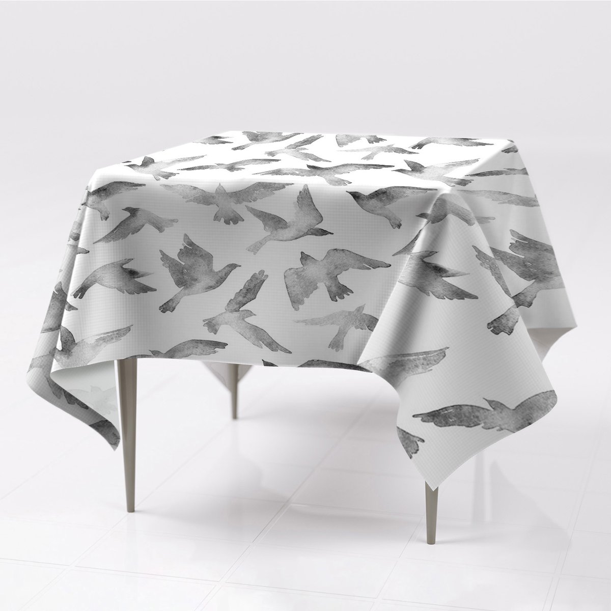 Do domu kolorowe obrusy gładkie Lecący ptak wzór, Fabricsy, 150x150 cm