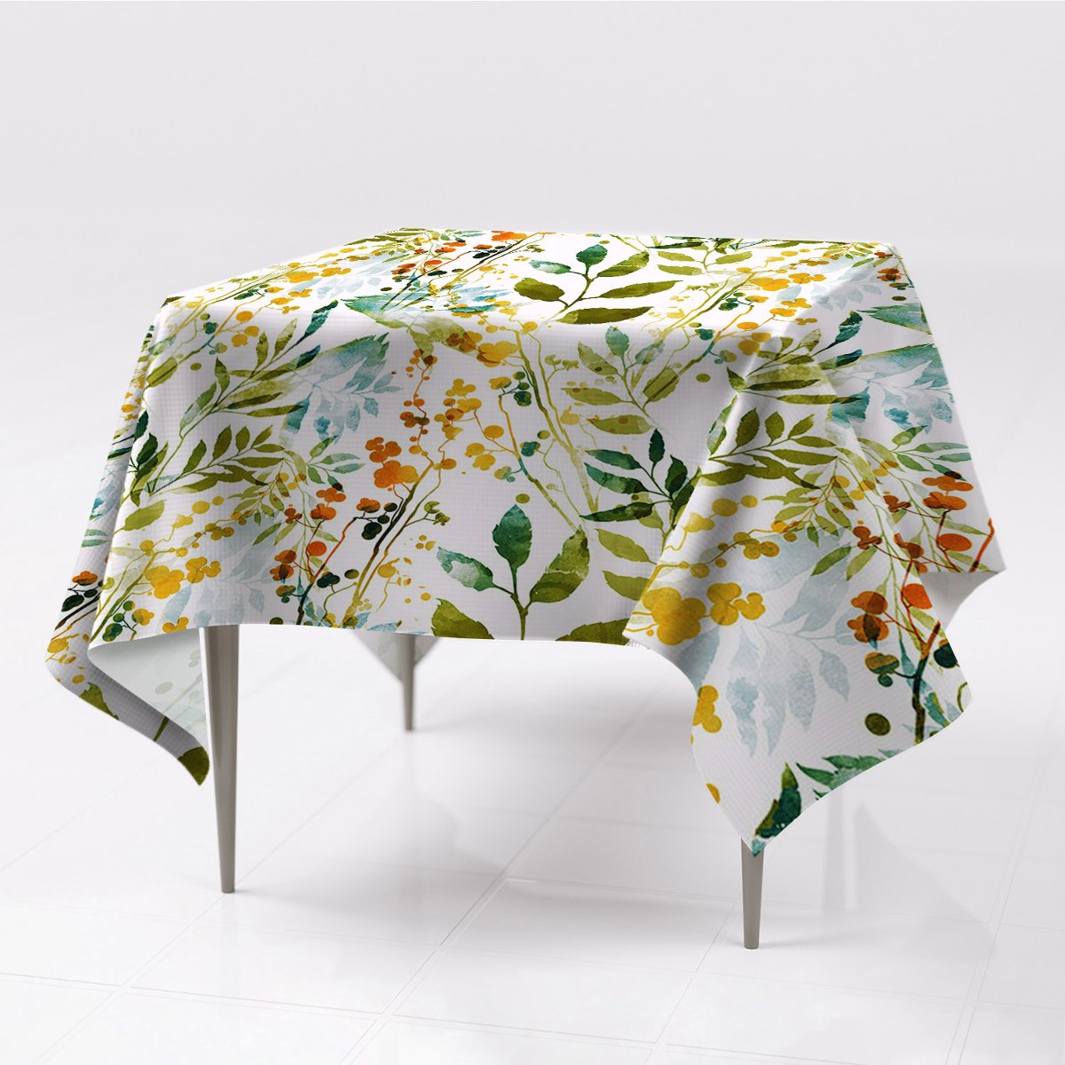 Do salonu obrusy na stół Kwiaty Boho nadruk wzór, Fabricsy, 150x150 cm