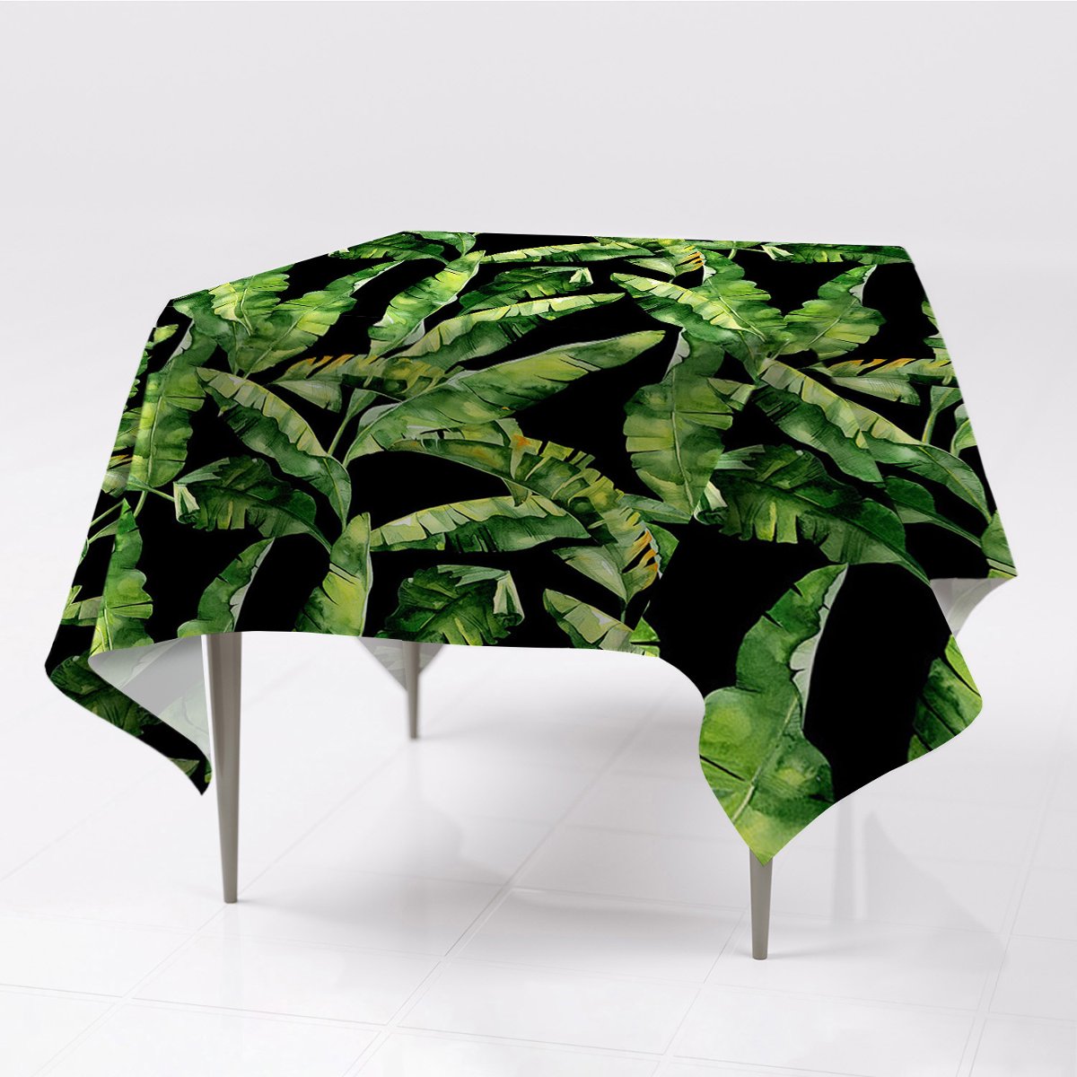 Grafika różne kolory obrus Tropikalny liść wzory, Fabricsy, 150x150 cm