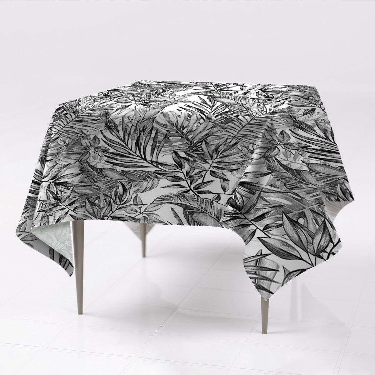 Do pokoju obrus na stół kolory Szkic monstera eco, Fabricsy, 150x150 cm