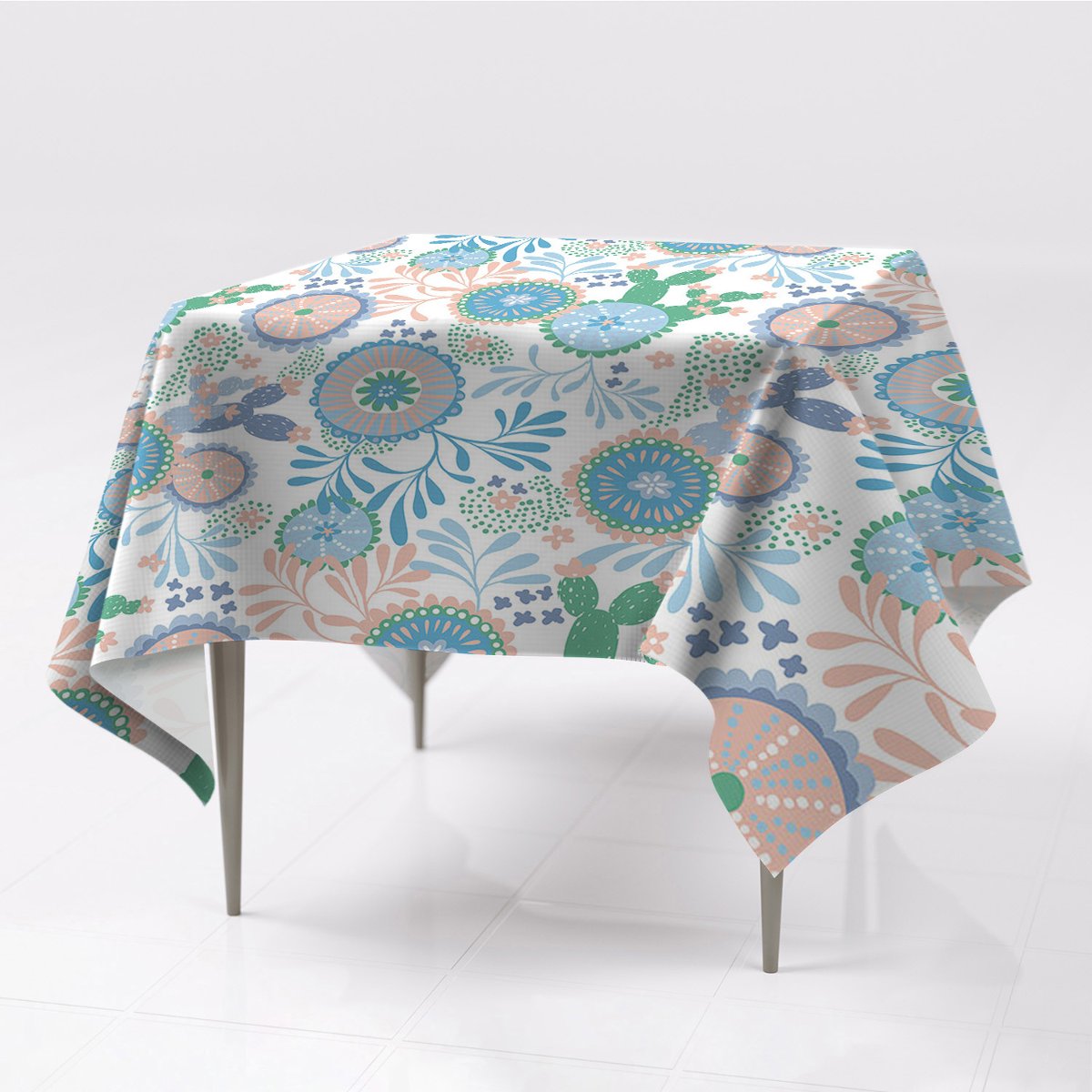 Do ogrodu różne kolory obrus Kwiaty vintage wzory, Fabricsy, 150x150 cm