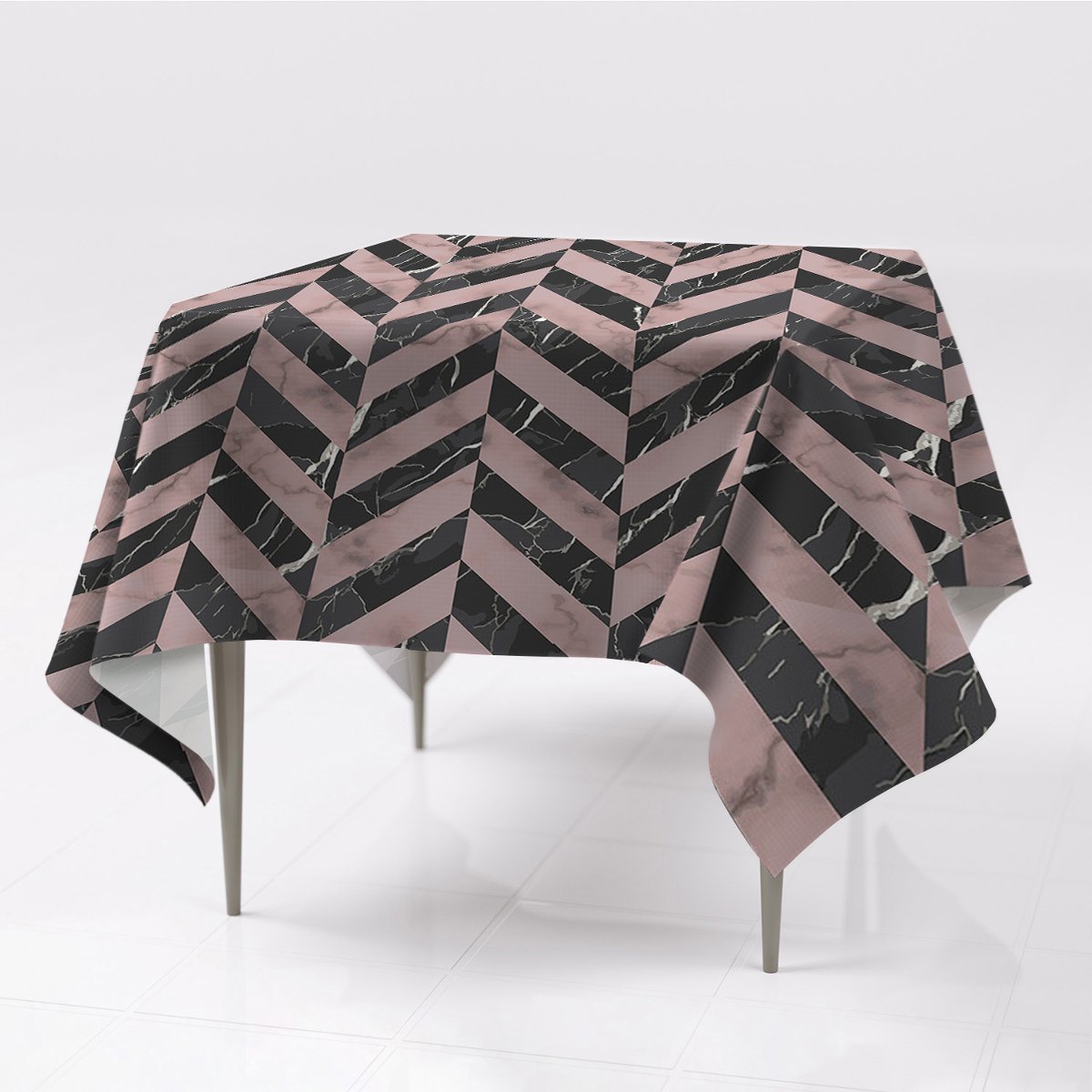 Do wnętrz obrus na stół Marmur styl loft ze wzorem, Fabricsy, 150x150 cm