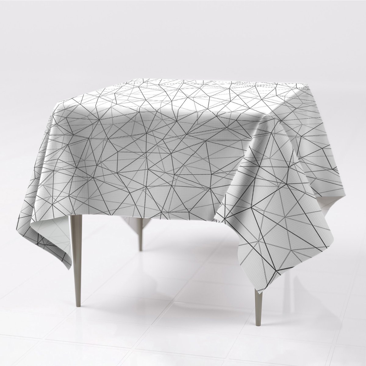 Obrus na stół kolory do pokoju Geometryczne linie, Fabricsy, 150x150 cm
