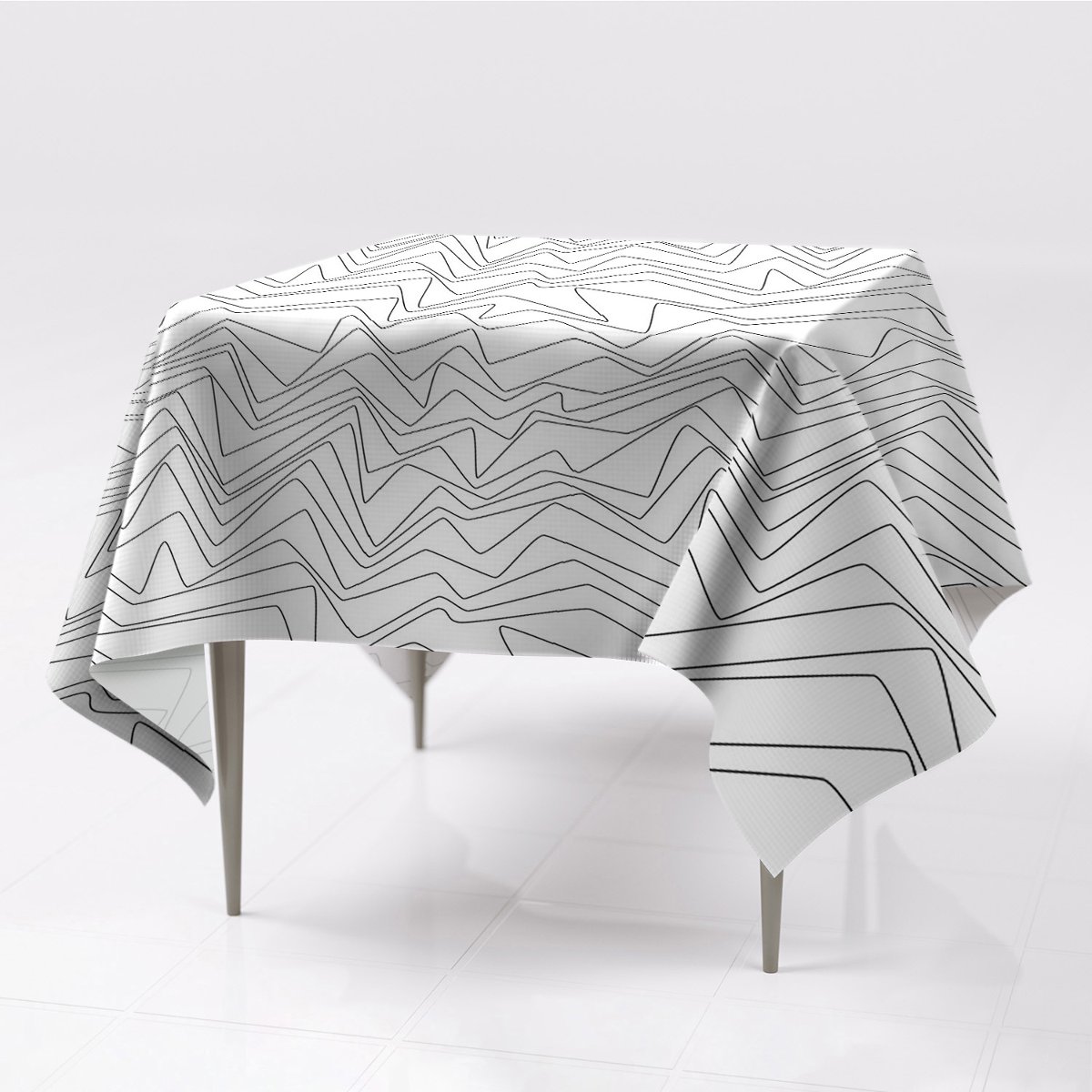 Prostokątny różne kolory obrus Nieregularne linie, Fabricsy, 150x150 cm