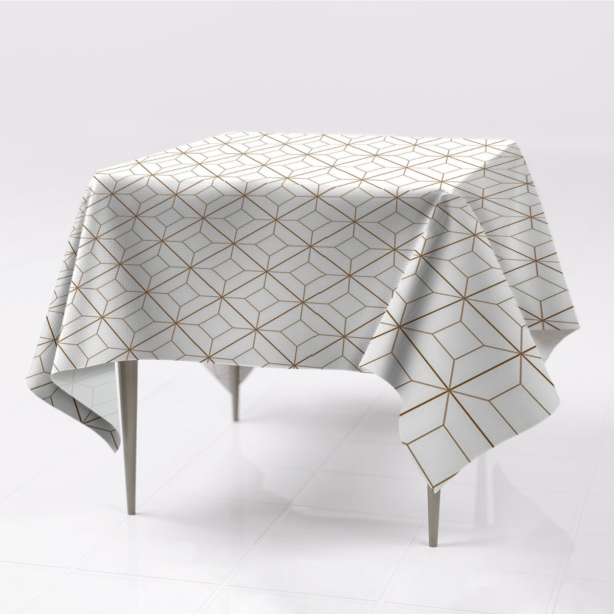 Obrus na stół kolory do ogrodu Geometryczne romby, Fabricsy, 150x150 cm