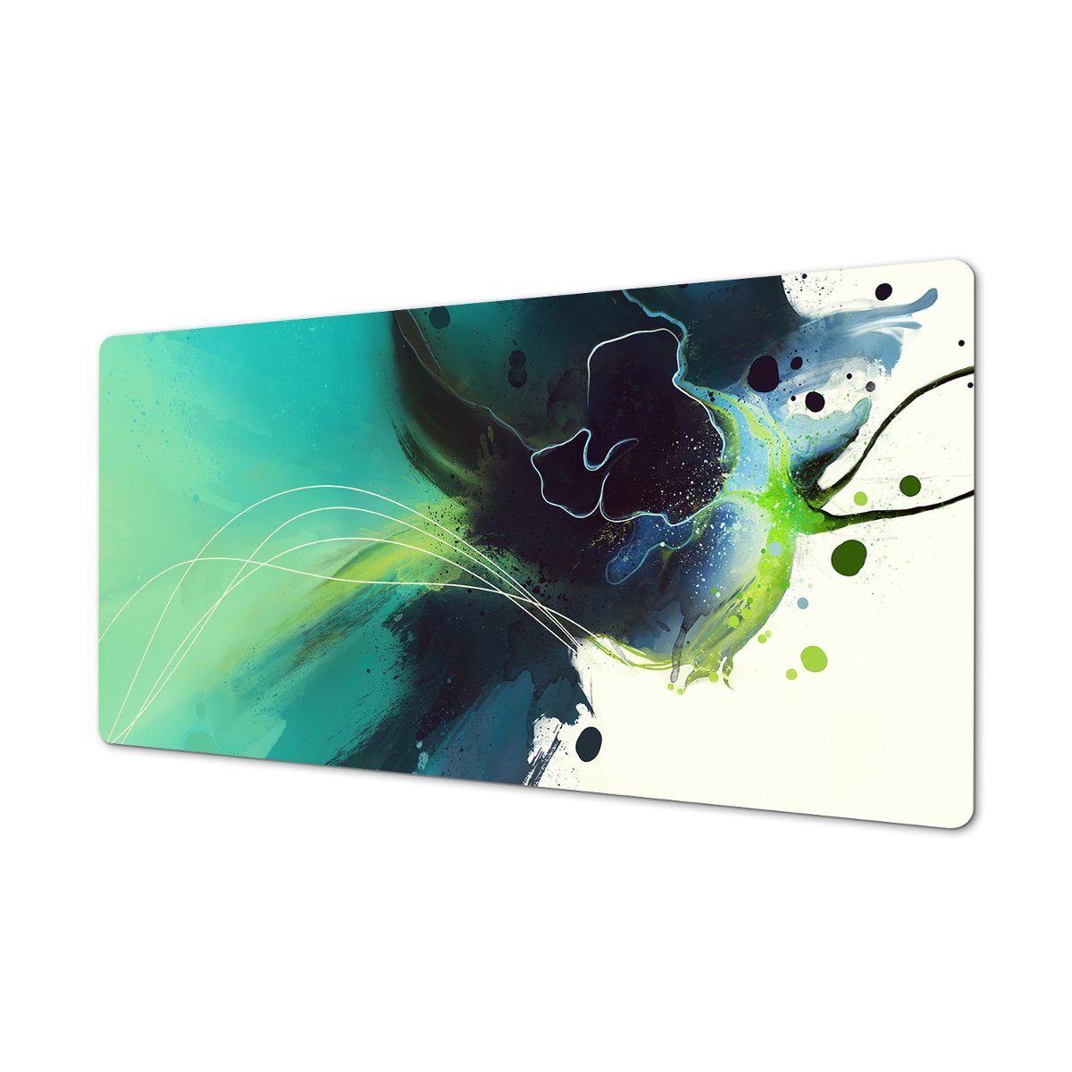 Kolorowa mata na wymiar Malarska abstrakcja zieleń, ArtprintCave