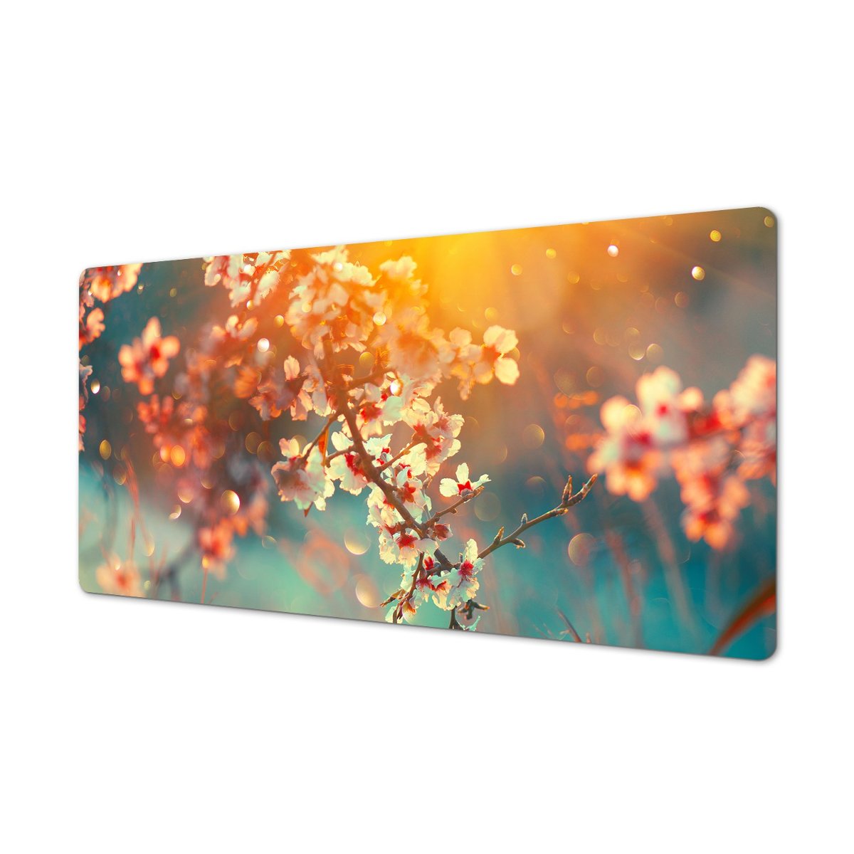 Ozdobna mata na biurko 90x45 Drzewo białe kwiaty, ArtprintCave