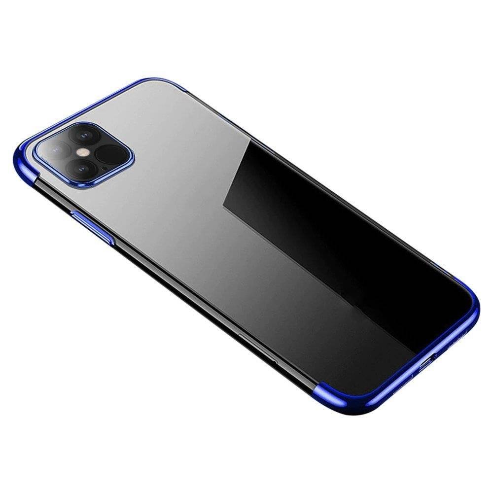 Hurtel Clear Color case żelowy pokrowiec etui z metaliczną ramką Samsung Galaxy S21 Ultra 5G niebieski
