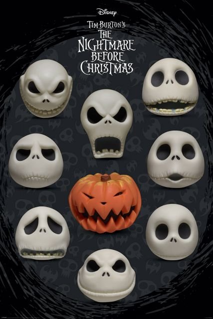 Nightmare Before Christmas Many Faces of Jack - plakat 61x91,5 cm