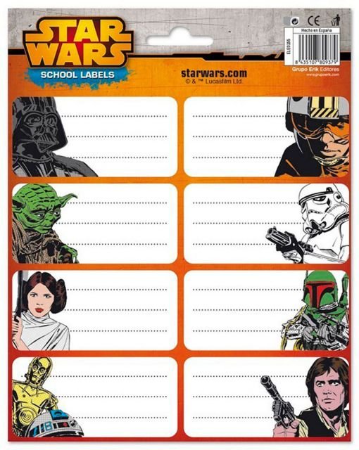 Star Wars - naklejki na zeszyt 4x8 cm