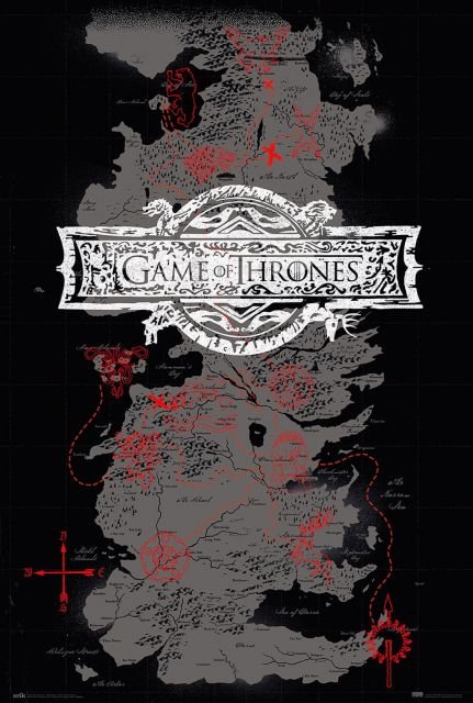 Gra o Tron Mapa 7 Królestw - plakat 61x91,5 cm