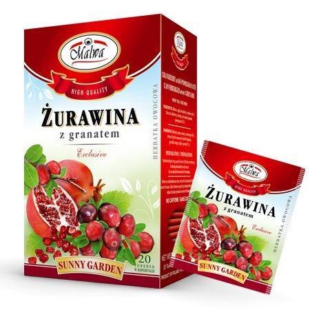 MALWA Herbata żurawina z granatem 20*2g MALWA 34MALHERZZ