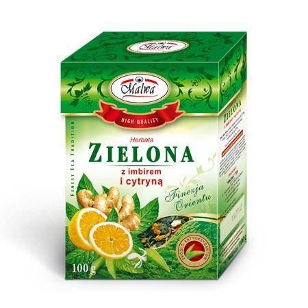 MALWA Herbata zielona z imbirem i cytryną 100g MALWA 31MALHERZC