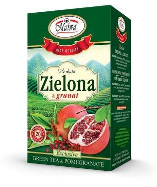 MALWA Herbata zielona + granat FIX 20*1,5g MALWA 34MALZIEGA