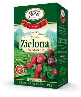 MALWA Herbata zielona + żurawina FIX 20*2g MALWA 34MALZIEZU