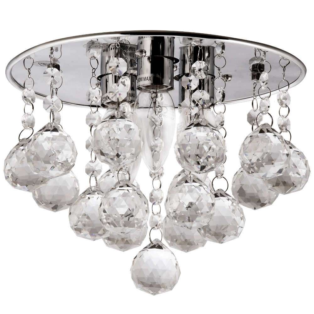 VEN LAMPA sufitowa VEN P-E 1437/3-25 kryształowa OPRAWA glamour plafon crystal przezroczysta __code-38559