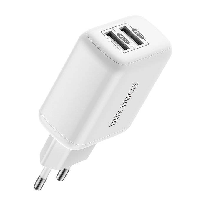 Dux Ducis Ładowarka  Ładowarka Sieciowa 12W 2.4A 2xUSB Dux Ducis C10 biała 6934913049563