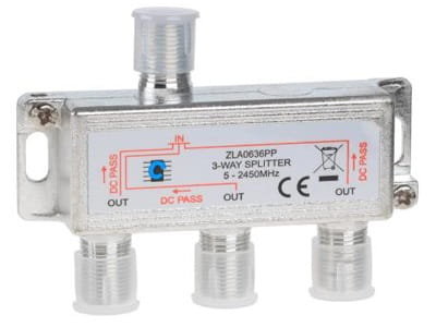 Cabletech Splitter 3way 5-2450MHz power pass LEC-ZLA0636PP