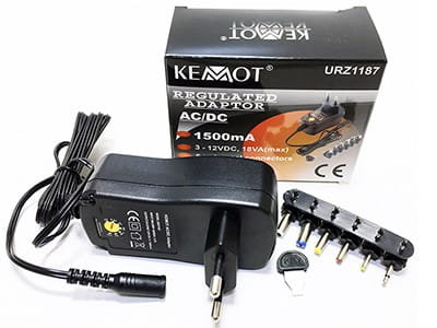 Kemot Zasilacz regulowany 3-12V DC URZ1187 1500mA wtyki URZ1187